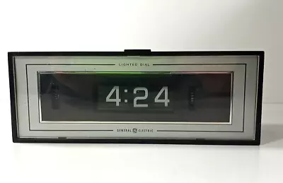 Vintage GE General Electric Roll Dial Flip Clock Alarm Lighted Model 8142 Tested • $34.99