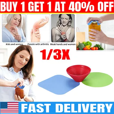 1/3X Rubber Jar Lid Opener Gripper Pads For Weak Hands Seniors Kitchen Tool NEW • $6.47