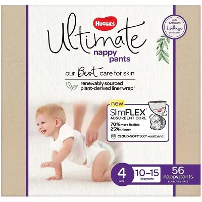 $38.99 • Buy Huggies Ultimate Nappy Pants Size 4 Unisex 10-15kg 56's Huggies