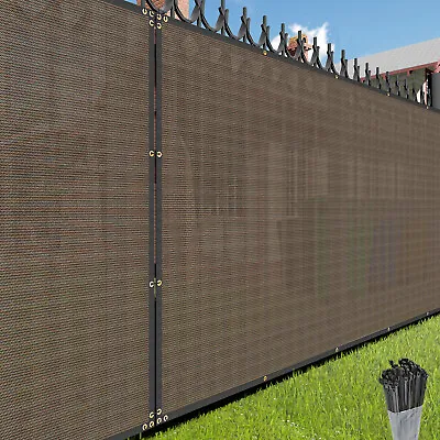 4' 5' 6' 8' Fence Privacy Screen Yard Garden Windscreen Mesh Shade Cover Brown • $52.01