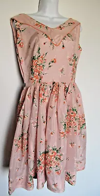 Vintage Pale Pink Sleeveless Metal Back Zipper Full Circular Skirt 1950s 1960s • $24.99