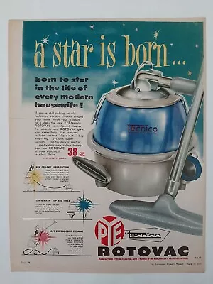 Vintage Australian Advertising 1957 Ad PYE TECNICO ROTOVAC VACUUM CLEANER    • $19.95