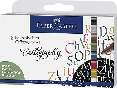 Faber-Castell PITT Artist Pen Set Calligraphy Multicoloured 8pk • £19.80