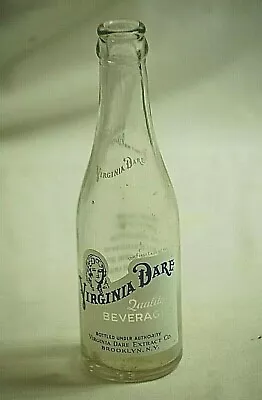 Vintage '53 ACL Virginia Dare Beverages Soda Pop Bottle Glass Blue & White 7 Oz. • $19.99