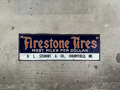 Firestone Tires Sign Embossed Tin Vintage • $1499.99