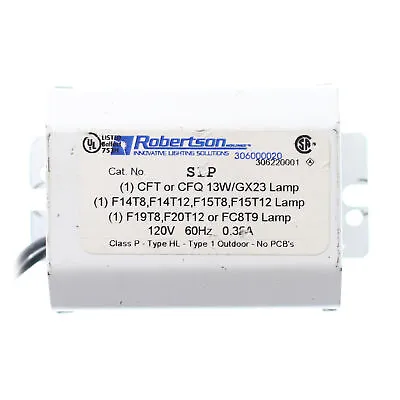Robertson S1p Compact Fluorescent Ballast 1-lamp 13w Cft Cfq 120v • $12.50
