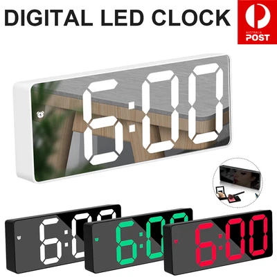 $15.29 • Buy LED Digital Clock Mirror Display Snooze Alarm Temperature Time Table Desk Decor~