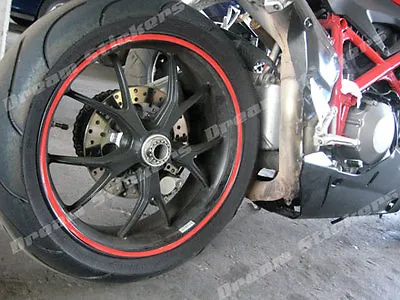 Motorcycle Car Wheel Rim Tapes Decals Stickers 6 Or 10mm Red Made To Order In UK • £4.95