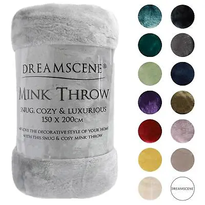 £14.99 • Buy Dreamscene Large Luxury Faux Fur Throw Sofa Bed Mink Soft Warm Fleece Blanket