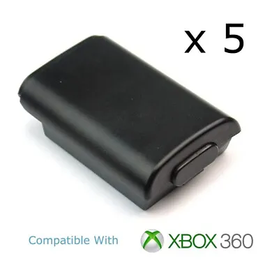 X 5 Xbox 360 Controller Battery Cover Case Shell Pack - Black • £3.95