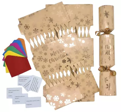 Christmas Cracker Kit 12 Make Your Own Crackers Hats Rose Foil • £8.99