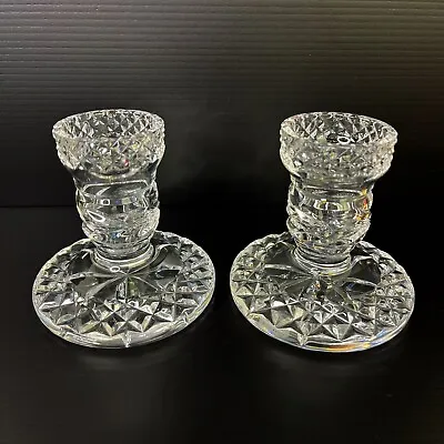 Pair Of Waterford Crystal Glandore Candle Holders 3.5” H Thick Base Vintage  • $30