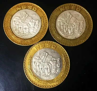 Mexico 1993-1995 $50 Nuevos Pesos Cadets Complete Set Very Nice Silver Coins • $139.99
