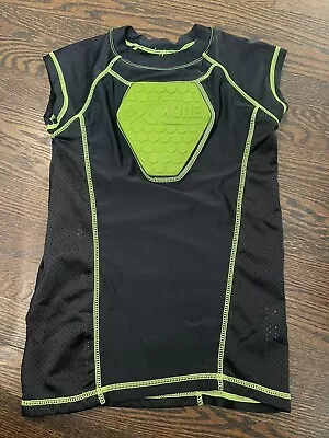 Boys XZone Black Lime Baseball Heart Guard Shirt Chest Protector Youth Small • $12.99