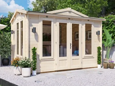 Log Cabin Summer House Office Outdoor Room Garden Building GhostFlower 3.5mx2.5m • £2804.99