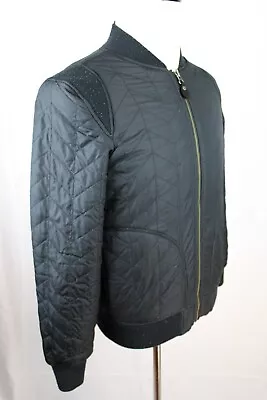 Prana Jacket Black Zip Sherpa Lined Bomber Men's Size Small • $19.95