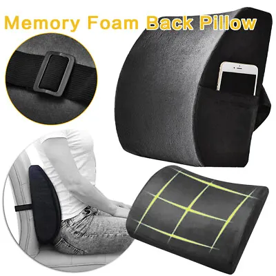 $17.05 • Buy Memory Foam Lumbar Back Pillow Support Back Cushion Home Office Car Seat Chair