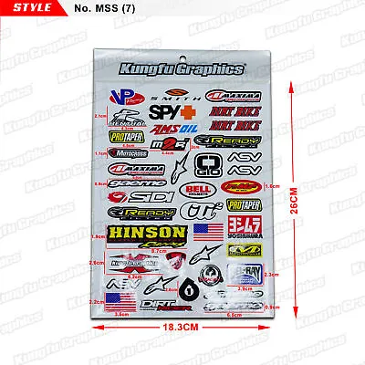 Universal Motocross Racing Decal Sticker Sheet Car ATV Helmet Dirt Bike Graphics • $15.95