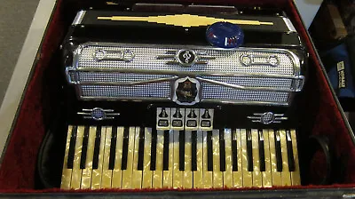 Vintage Castiglioni Black/ivory Accordian With Case - Free Shipping • $510