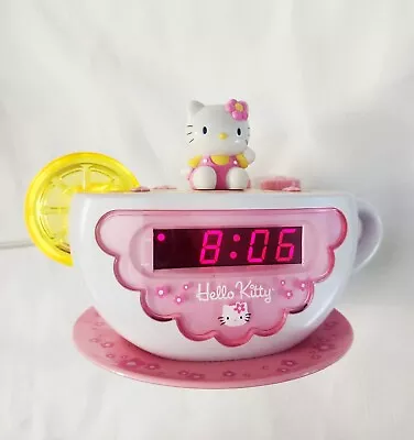 Hello Kitty Vintage Tea Cup Alarm Clock Radio Lemon Slice Nightlight Tested Work • $69.97