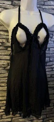 £3 • Buy Sorbet Boutique Black Peep Hole Negligee 💜
