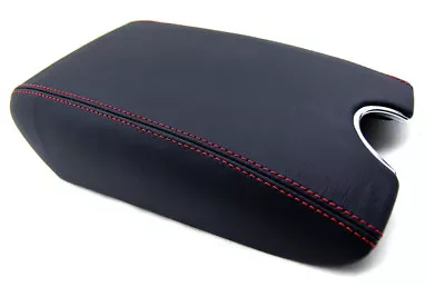 Center Console Armrest Leather Synthetic Cover Fit Infiniti G37 10-14 Red Stitch • $34.99