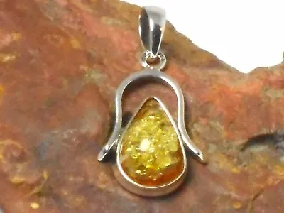 AMBER  Sterling  Silver  925  Gemstone  PENDANT   -  Gift Boxed! • £39