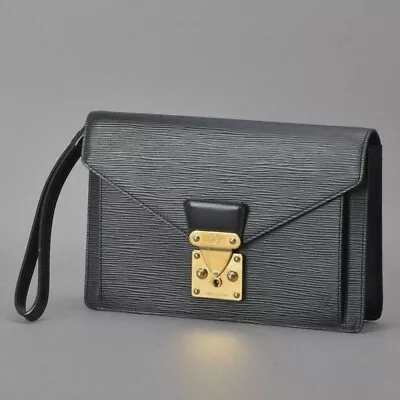 Auth Louis Vuitton Clutch Pochette Serie Dragonne M52612 Noir Black Epi Wit #939 • $391.06