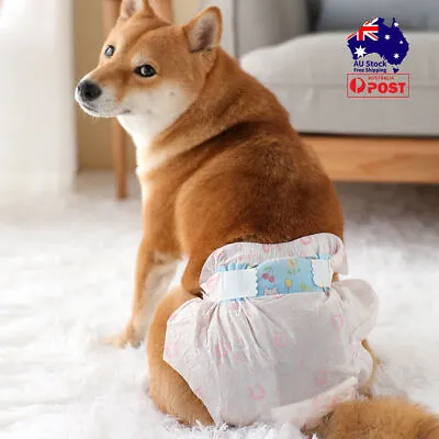 Pet Disposable Diapers Dog Puppy Nappy Hygienic Male Female Wraps Toilet Trainer • $16.44