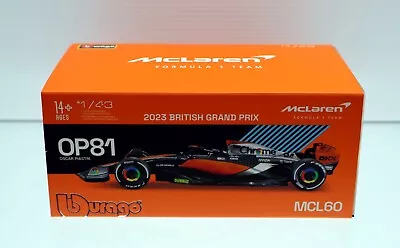 1:43 2023 F1 Oscar Piastri McLaren Mercedes Racing MCL60 Diecast Car  & Driver • $46.95