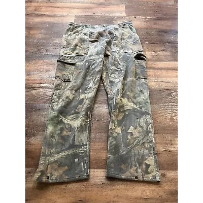 Mens Vintage Jerzees Outdoors Camo Hunting Cargo Sweatpants Mens Size Large • $99.99