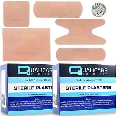 200 X PREMIUM ASSORTED FABRIC PLASTERS Small-Large First Aid GENUINE QUALICARE • £8.98