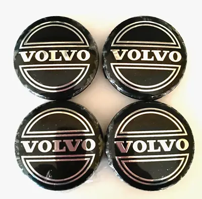 *FREE POST*4 X Black 64mm VOLVO Wheel Centre Caps With Silver Logo Not Stickers • $8.39