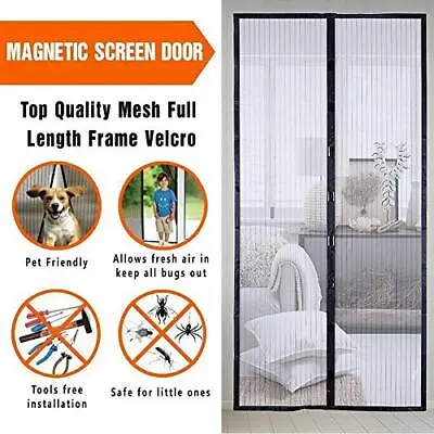 Magnetic Magic Screen Door Mesh Hands-Free Net Mosquito Fly Insect Curtain Close • $13.99