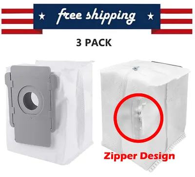 $10.99 • Buy 3 Pack Reusable Zippered Dust Bags For IRobot Roomba Vacuum I3 I4 I6+ I7+ I8 J7