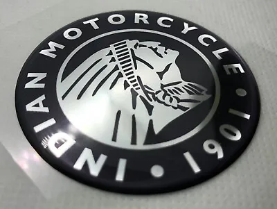 1 Pcs.of Indian Motorcycle  Head Logo Badge 3D Domed Stickers. 30 Mm • $7.43