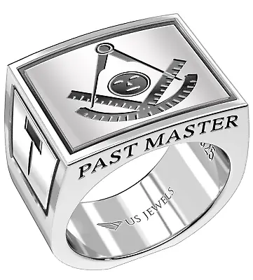 Masonic Customizable Men's 925 Sterling Silver Solid Back Past Master Ring • $159.99