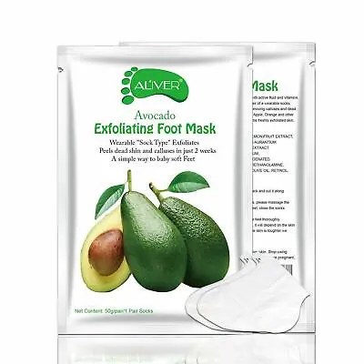 Exfoliating Peel Foot Care Sock Mask Baby Soft Feet Skin Remove Callus Avocado • £3.89