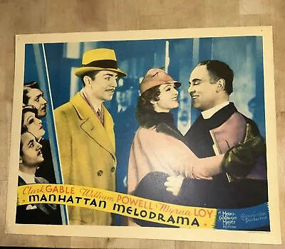 Manhattan Melodrama 1934 Lobby  Card Clark Gable William Powell Myrna Loy VF • $750