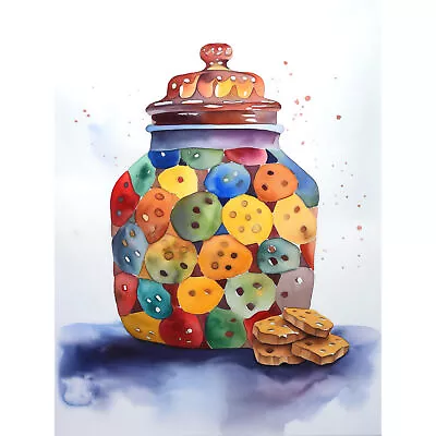 Glass Cookie Jar Modern Folk Art Watercolour Huge Wall Art Poster Print Giant • $31.89