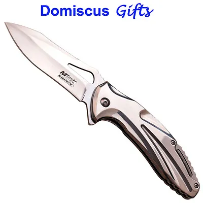 NEW! Stainless Steel MTECH Spring Assisted MIRROR Finish POCKET KNIFE Knives • $9.80