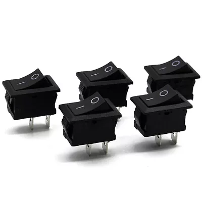 1-20PCS Black Square ON-OFF Mini Boat Car Rocker Switch 2 Pin 6A/250V 10A/125V • $5.99