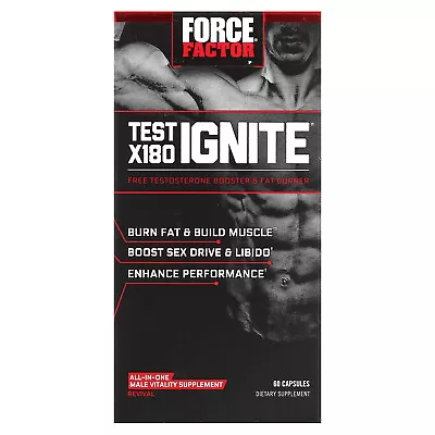 Test X180 Ignite Free Testosterone Booster & Fat Burner 60 Capsules • $25