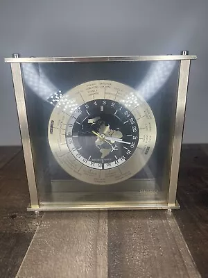 Vintage Seiko Quartz World Time Zone  Airplane Second Hand Desk Mantel Clock   • $134.80