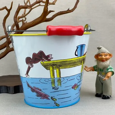 Curious George Sand Pail Vintage 1996 Schylling Tin Bucket • $18.74