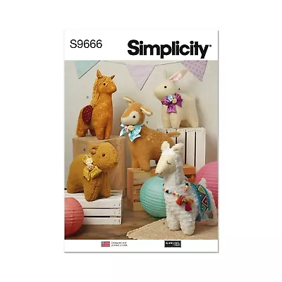 £9.89 • Buy Simplicity SEWING PATTERN S9666 Plush Toy Animals-Deer,Bunny,Bear,Pony,Alpaca
