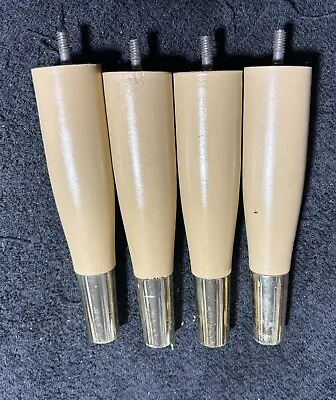 SET 4 Blonde MCM Mid Century Modern Pencil Tip Coffee End Table Legs 6” • $24.95