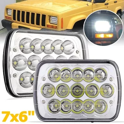 For Chevy Express Cargo Van 1500 2500 3500 Pair 7x6 5x7 LED Headlights Hi/Lo DRL • $42.99