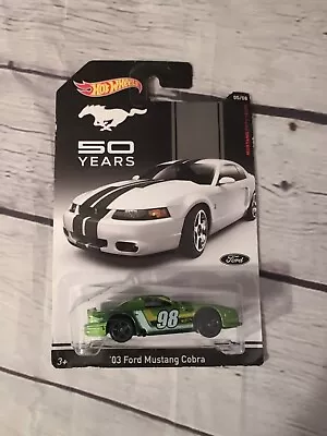 2014 Hot Wheels Mustang 50 Years 2003 Ford Mustang Cobra Green #5/8  P20 • $0.99
