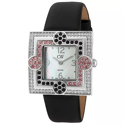 Charles Winston White Mother Of Pearl Dial Black Satin Ladies Watch WS0292-WH • $38.25